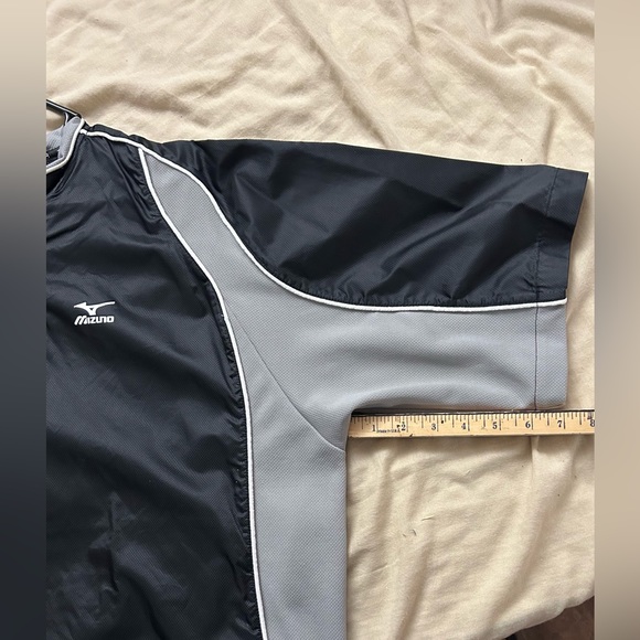 Mizuno Batting Cage Jacket, 1/4 Zip, Windbreaker, Short Sleeve, Black, XL - Picture 7 of 7